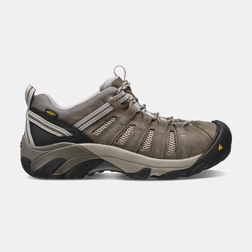 Magasin Chaussures Keen | Chaussures de Travail Keen Flint Basse Steel Toe Homme Vert Olive (FRV180532)